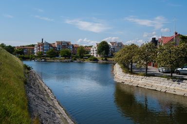 A canal through the city